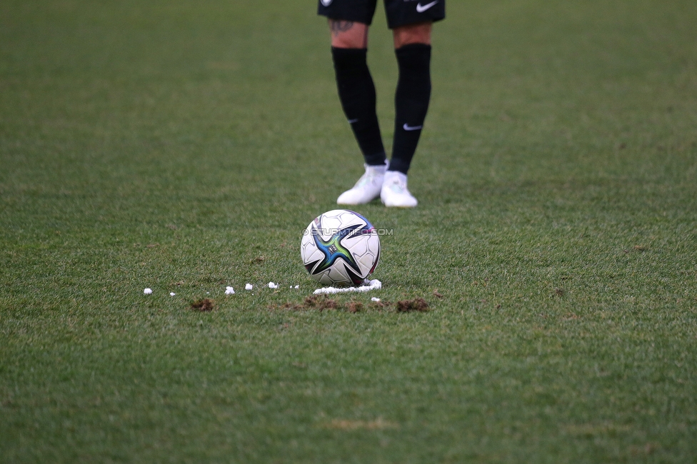 Sturm Graz - Hartberg
Oesterreichische Fussball Bundesliga, 21. Runde, SK Sturm Graz - TSV Hartberg, Stadion Liebenau Graz, 27.02.2022. 

Foto zeigt ein Feature mit dem Fussball
