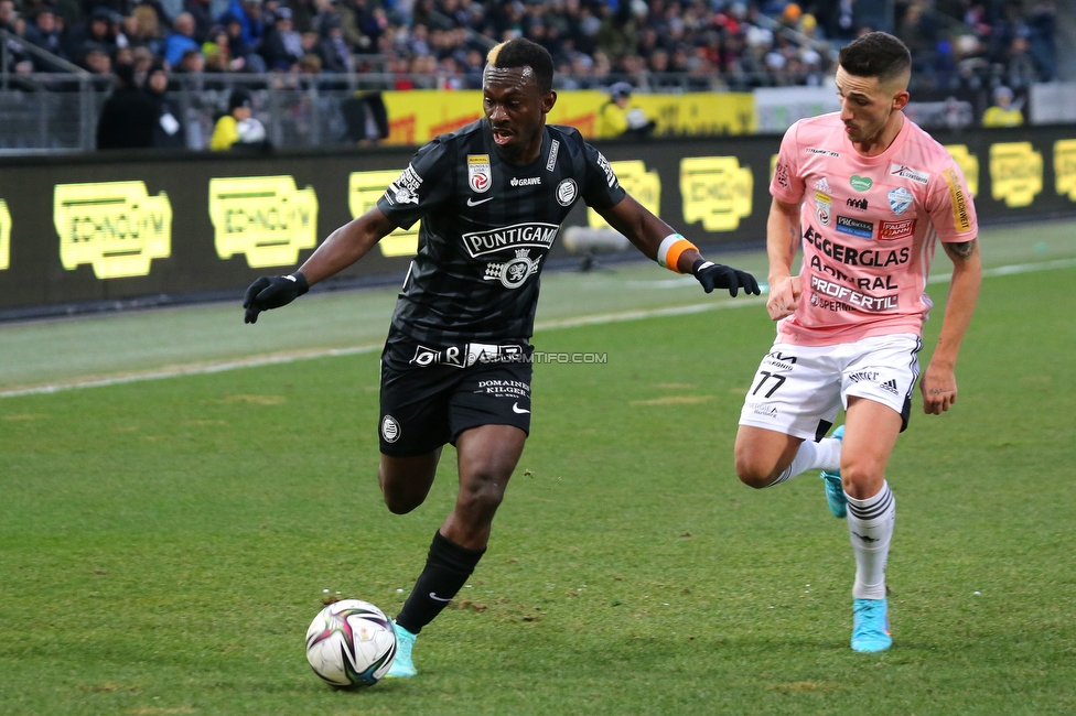 Sturm Graz - Hartberg
Oesterreichische Fussball Bundesliga, 21. Runde, SK Sturm Graz - TSV Hartberg, Stadion Liebenau Graz, 27.02.2022. 

Foto zeigt Anderson Niangbo (Sturm)
