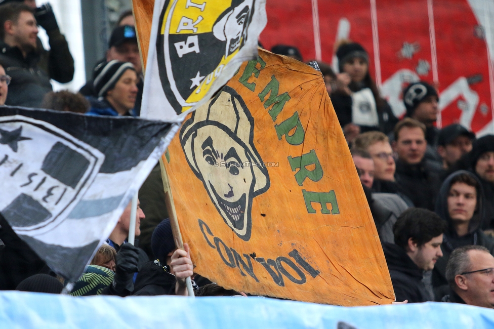 Ried - Sturm Graz
Oesterreichische Fussball Bundesliga, 22. Runde, SV Ried - SK Sturm Graz, Arena Ried, 06.03.2022. 

Foto zeigt Fans von Sturm
Schlüsselwörter: brigata