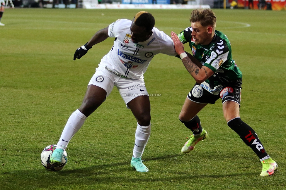 Ried - Sturm Graz
Oesterreichische Fussball Bundesliga, 22. Runde, SV Ried - SK Sturm Graz, Arena Ried, 06.03.2022. 

Foto zeigt Anderson Niangbo (Sturm)
