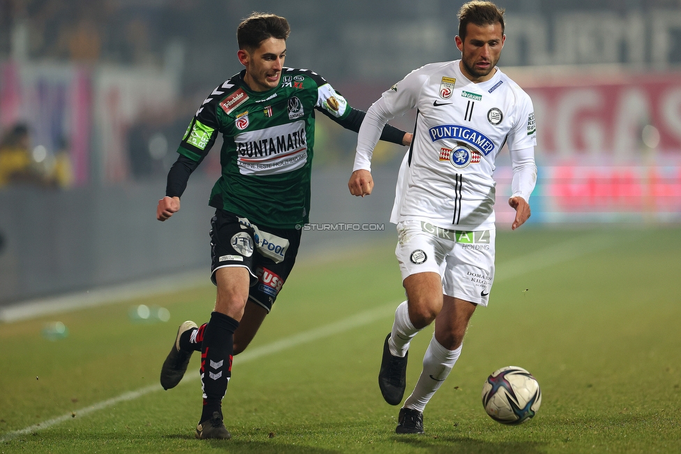 Ried - Sturm Graz
Oesterreichische Fussball Bundesliga, 22. Runde, SV Ried - SK Sturm Graz, Arena Ried, 06.03.2022. 

Foto zeigt Andreas Kuen (Sturm)
