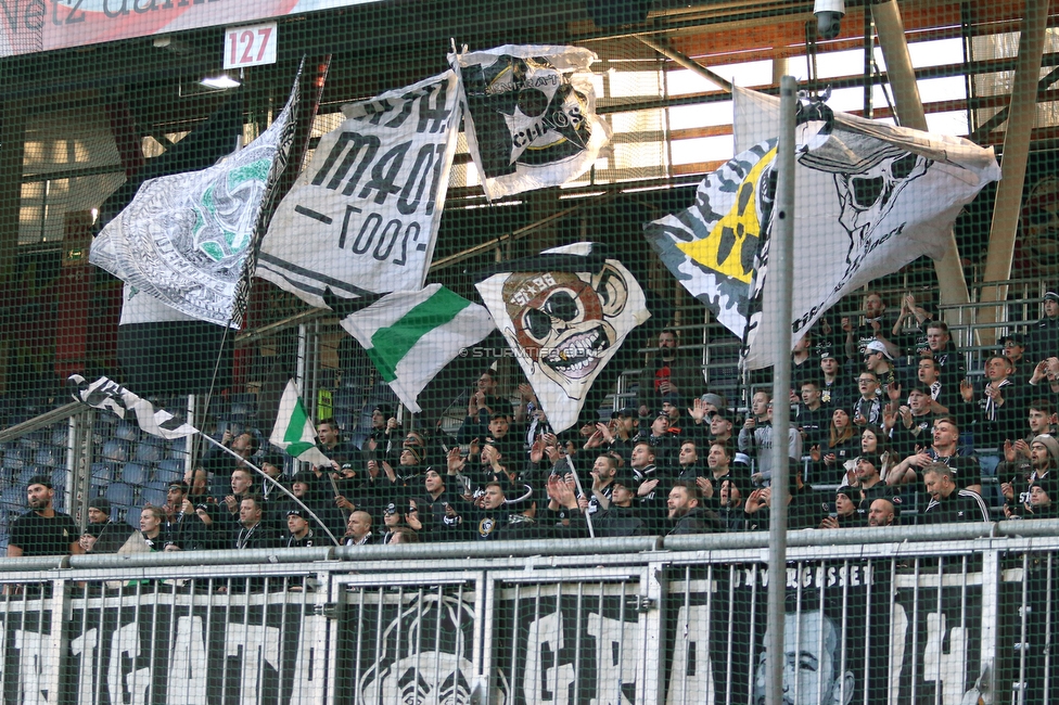 RB Salzburg - Sturm Graz
Oesterreichische Fussball Bundesliga, 23. Runde, FC RB Salzburg - SK Sturm Graz, Arena Wals-Siezenheim, 13.03.2022. 

Foto zeigt Fans von Sturm
