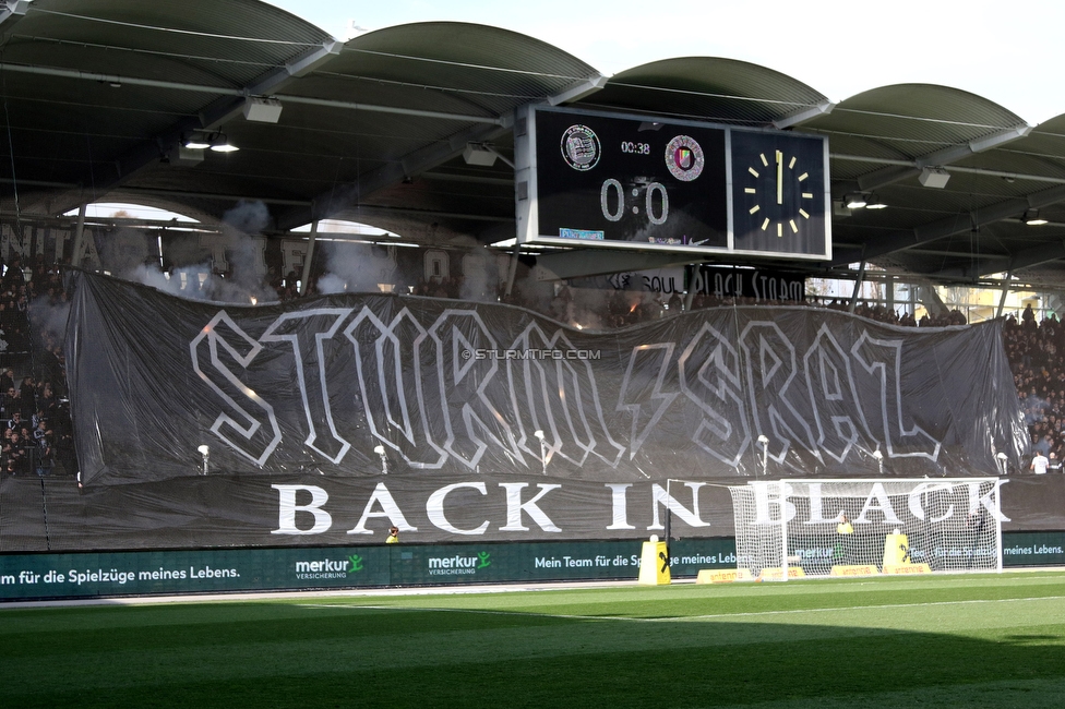 Sturm Graz - Klagenfurt
Oesterreichische Fussball Bundesliga, 24. Runde, SK Sturm Graz - SK Austria Klagenfurt, Stadion Liebenau Graz, 20.03.2022. 

Foto zeigt Fans von Sturm mit einer Choreografie
Schlüsselwörter: pyrotechnik