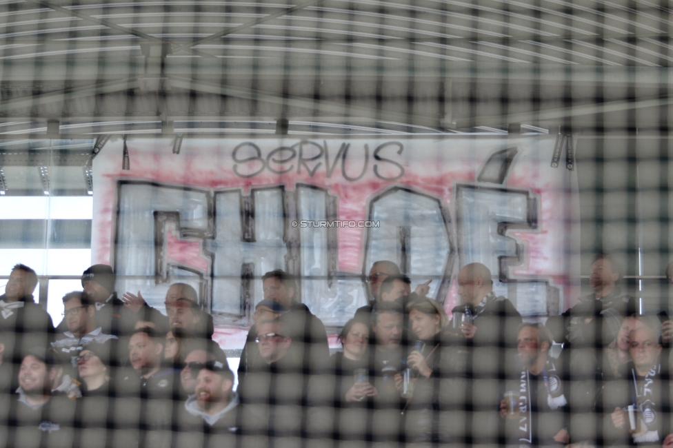 Sturm Graz - Klagenfurt
Oesterreichische Fussball Bundesliga, 24. Runde, SK Sturm Graz - SK Austria Klagenfurt, Stadion Liebenau Graz, 20.03.2022. 

Foto zeigt Fans von Sturm mit einem Spruchband
Schlüsselwörter: baby