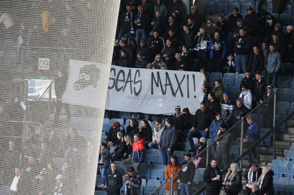 Sturm Graz - Klagenfurt
Oesterreichische Fussball Bundesliga, 24. Runde, SK Sturm Graz - SK Austria Klagenfurt, Stadion Liebenau Graz, 20.03.2022. 

Foto zeigt Fans von Sturm mit einem Spruchband
Schlüsselwörter: baby pecore