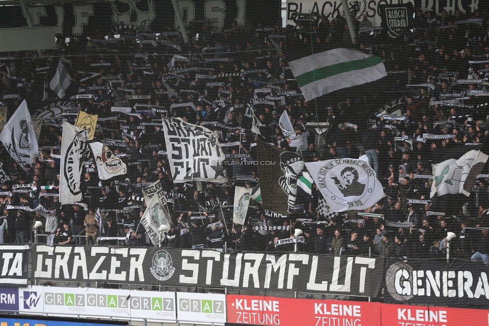 Sturm Graz - Klagenfurt
Oesterreichische Fussball Bundesliga, 24. Runde, SK Sturm Graz - SK Austria Klagenfurt, Stadion Liebenau Graz, 20.03.2022. 

Foto zeigt Fans von Sturm
Schlüsselwörter: schals sturmflut