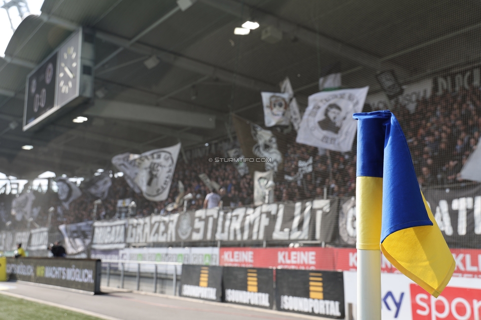 Sturm Graz - Klagenfurt
Oesterreichische Fussball Bundesliga, 24. Runde, SK Sturm Graz - SK Austria Klagenfurt, Stadion Liebenau Graz, 20.03.2022. 

Foto zeigt eine Cornerfahne
Schlüsselwörter: ukraine