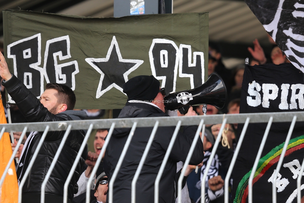 Wolfsberg - Sturm Graz
Oesterreichische Fussball Bundesliga, 25 Runde, Wolfsberger AC - SK Sturm Graz, Lavanttal Arena Wolfsberg, 03.04.2022. 

Foto zeigt Fans von Sturm
Schlüsselwörter: brigata vorsaenger