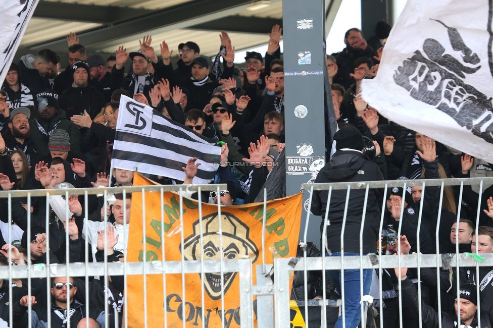 Wolfsberg - Sturm Graz
Oesterreichische Fussball Bundesliga, 25 Runde, Wolfsberger AC - SK Sturm Graz, Lavanttal Arena Wolfsberg, 03.04.2022. 

Foto zeigt Fans von Sturm
Schlüsselwörter: brigata vorsaenger