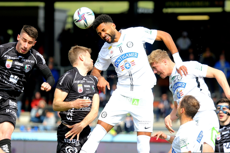 Wolfsberg - Sturm Graz
Oesterreichische Fussball Bundesliga, 25 Runde, Wolfsberger AC - SK Sturm Graz, Lavanttal Arena Wolfsberg, 03.04.2022. 

Foto zeigt Gregory Wuethrich (Sturm)
