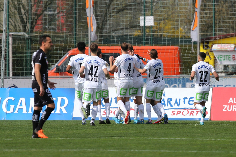 Wolfsberg - Sturm Graz
Oesterreichische Fussball Bundesliga, 25 Runde, Wolfsberger AC - SK Sturm Graz, Lavanttal Arena Wolfsberg, 03.04.2022. 

Foto zeigt die Mannschaft von Sturm
Schlüsselwörter: torjubel