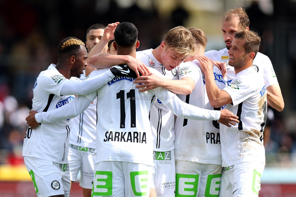 Wolfsberg - Sturm Graz
Oesterreichische Fussball Bundesliga, 25 Runde, Wolfsberger AC - SK Sturm Graz, Lavanttal Arena Wolfsberg, 03.04.2022. 

Foto zeigt die Mannschaft von Sturm
