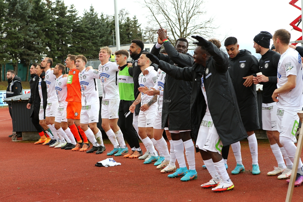 Wolfsberg - Sturm Graz
Oesterreichische Fussball Bundesliga, 25 Runde, Wolfsberger AC - SK Sturm Graz, Lavanttal Arena Wolfsberg, 03.04.2022. 

Foto zeigt die Mannschaft von Sturm
