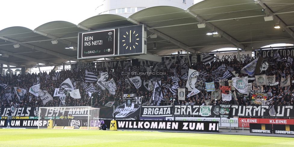 Sturm Graz - Austria Wien
Oesterreichische Fussball Bundesliga, 26. Runde, SK Sturm Graz - FK Austria Wien, Stadion Liebenau Graz, 10.04.2022. 

Foto zeigt Fans von Sturm
