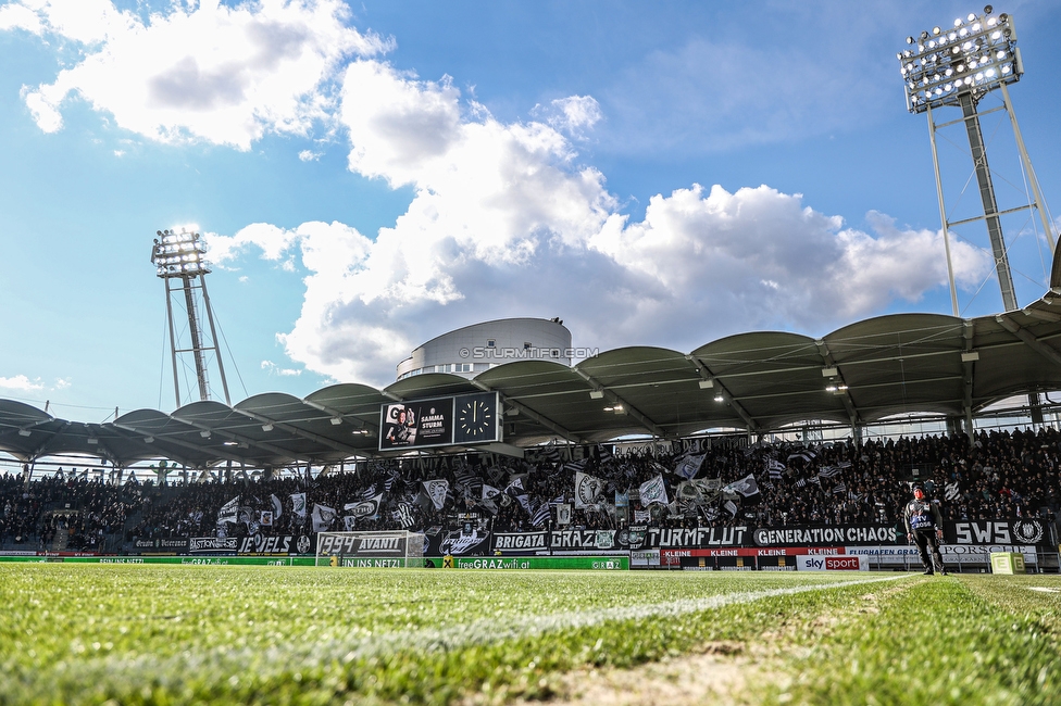 Sturm Graz - Austria Wien
Oesterreichische Fussball Bundesliga, 26. Runde, SK Sturm Graz - FK Austria Wien, Stadion Liebenau Graz, 10.04.2022. 

Foto zeigt Fans von Sturm
