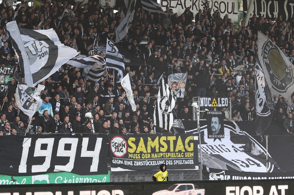 Sturm Graz - Austria Wien
Oesterreichische Fussball Bundesliga, 26. Runde, SK Sturm Graz - FK Austria Wien, Stadion Liebenau Graz, 10.04.2022. 

Foto zeigt Fans von Sturm mit einem Spruchband
Schlüsselwörter: protest