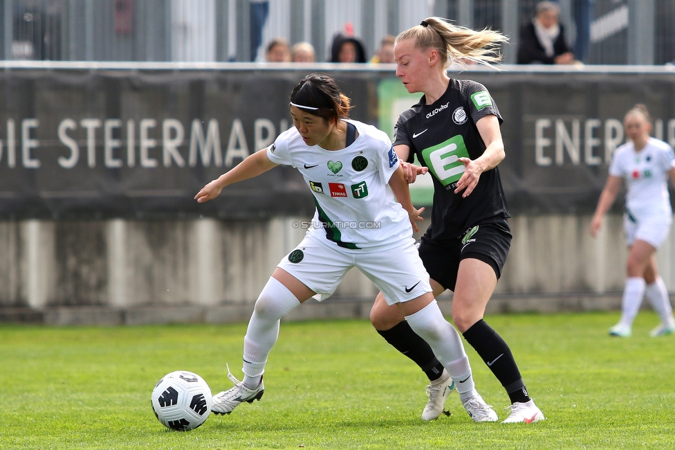 Sturm Damen - Innsbruck Frauen
OEFB Frauen Bundesliga, 13. Runde, SK Sturm Graz Damen - FC Wacker Innsbruck Frauen, Trainingszentrum Messendorf, Graz, 14.04.2022. 

Foto zeigt Sophie Hillebrand (Sturm Damen)
Schlüsselwörter: torjubel