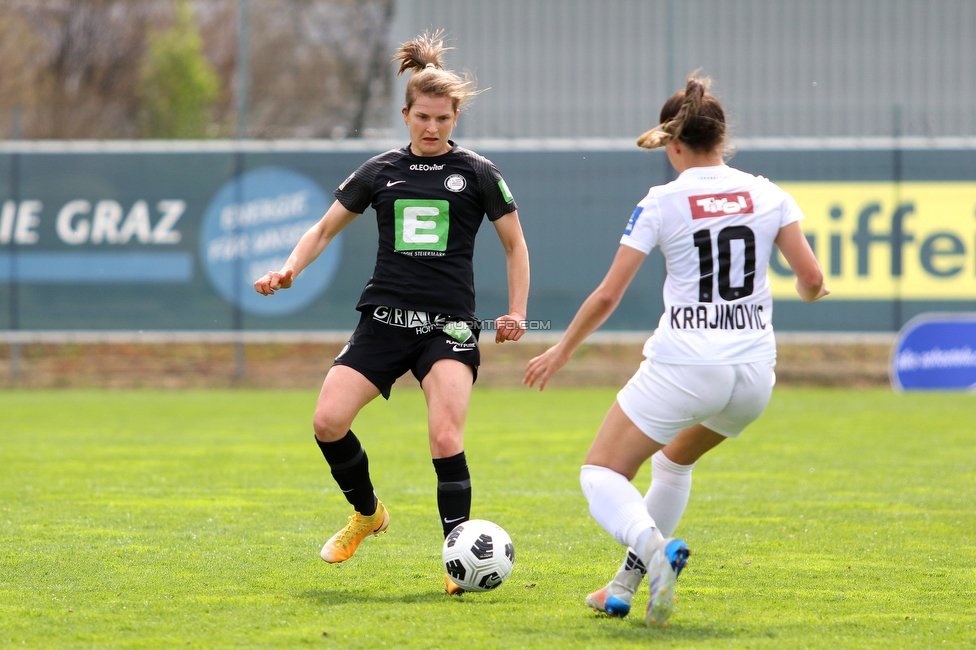 Sturm Damen - Innsbruck Frauen
OEFB Frauen Bundesliga, 13. Runde, SK Sturm Graz Damen - FC Wacker Innsbruck Frauen, Trainingszentrum Messendorf, Graz, 14.04.2022. 

Foto zeigt Sophie Maierhofer (Sturm Damen)
