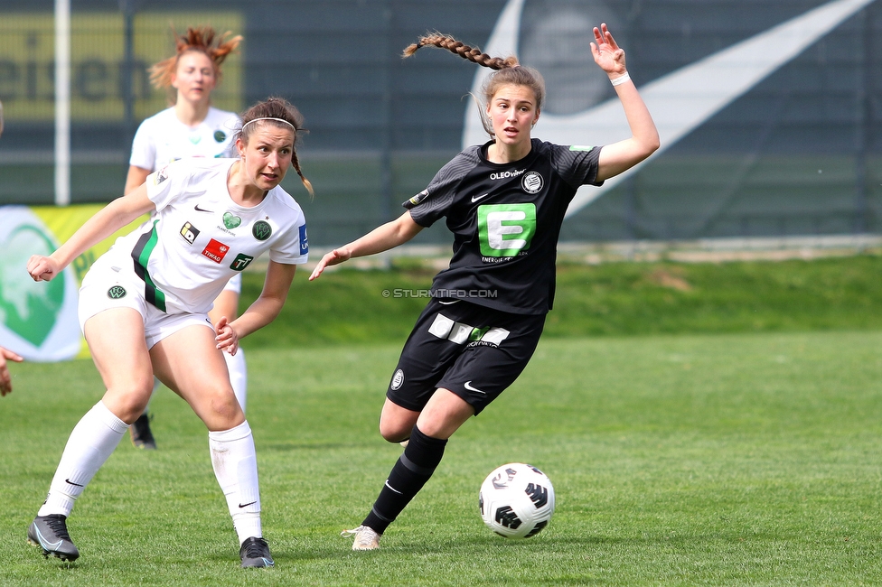 Sturm Damen - Innsbruck Frauen
OEFB Frauen Bundesliga, 13. Runde, SK Sturm Graz Damen - FC Wacker Innsbruck Frauen, Trainingszentrum Messendorf, Graz, 14.04.2022. 

Foto zeigt Julia Magerl (Sturm Damen)
