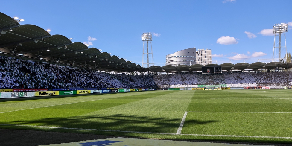 Sturm Graz - Rapid Wien
Oesterreichische Fussball Bundesliga, 27. Runde, SK Sturm Graz - SK Rapid Wien, Stadion Liebenau Graz, 17.04.2022. 

Foto zeigt Fans von Sturm mit einer Choreografie
