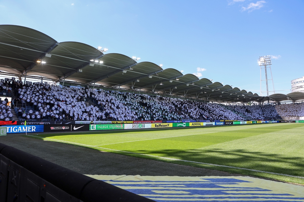 Sturm Graz - Rapid Wien
Oesterreichische Fussball Bundesliga, 27. Runde, SK Sturm Graz - SK Rapid Wien, Stadion Liebenau Graz, 17.04.2022. 

Foto zeigt Fans von Sturm mit einer Choreografie
