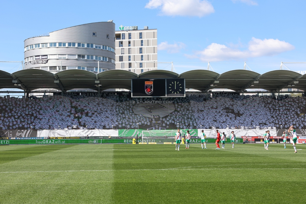 Sturm Graz - Rapid Wien
Oesterreichische Fussball Bundesliga, 27. Runde, SK Sturm Graz - SK Rapid Wien, Stadion Liebenau Graz, 17.04.2022. 

Foto zeigt Fans von Sturm mit einer Choreografie
