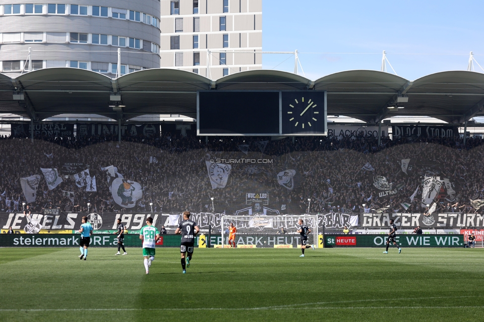 Sturm Graz - Rapid Wien
Oesterreichische Fussball Bundesliga, 27. Runde, SK Sturm Graz - SK Rapid Wien, Stadion Liebenau Graz, 17.04.2022. 

Foto zeigt Fans von Sturm
