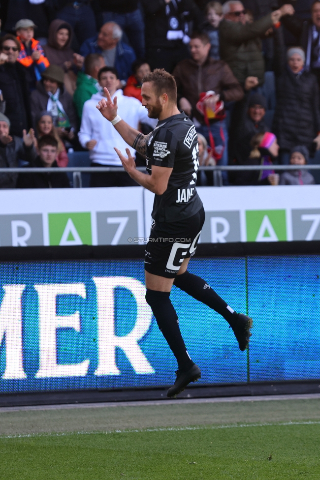 Sturm Graz - Rapid Wien
Oesterreichische Fussball Bundesliga, 27. Runde, SK Sturm Graz - SK Rapid Wien, Stadion Liebenau Graz, 17.04.2022. 

Foto zeigt Jakob Jantscher (Sturm)
Schlüsselwörter: torjubel