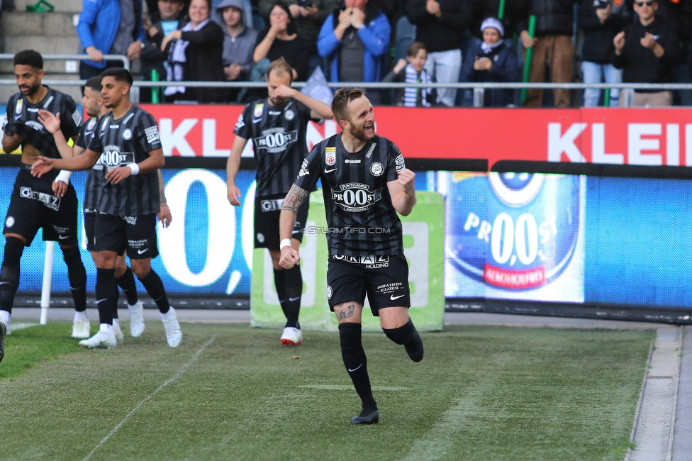 Sturm Graz - Rapid Wien
Oesterreichische Fussball Bundesliga, 27. Runde, SK Sturm Graz - SK Rapid Wien, Stadion Liebenau Graz, 17.04.2022. 

Foto zeigt Jakob Jantscher (Sturm)
Schlüsselwörter: torjubel