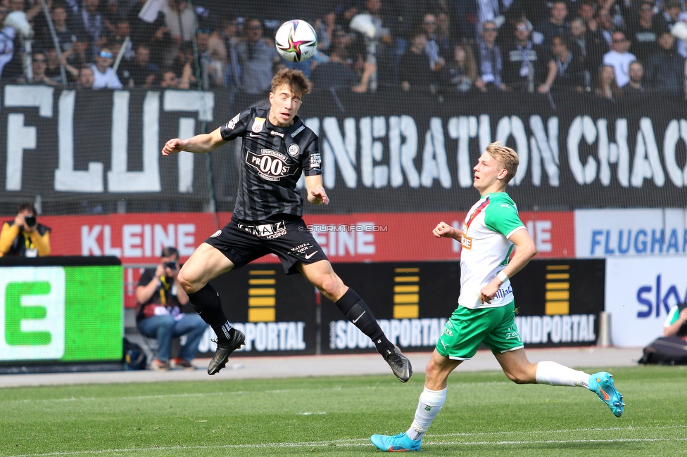 Sturm Graz - Rapid Wien
Oesterreichische Fussball Bundesliga, 27. Runde, SK Sturm Graz - SK Rapid Wien, Stadion Liebenau Graz, 17.04.2022. 

Foto zeigt David Affengruber (Sturm)
