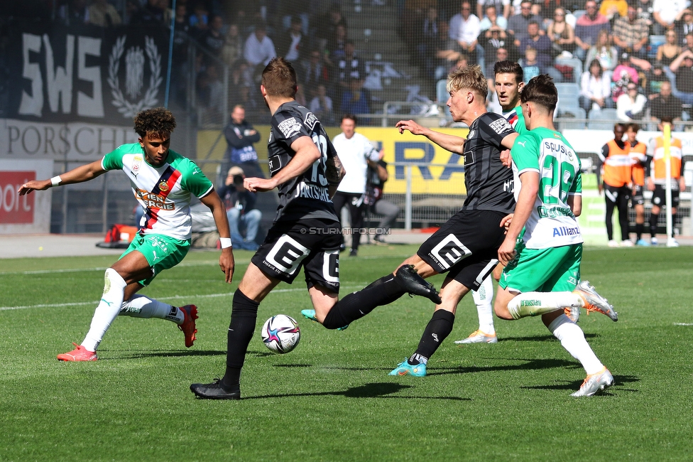 Sturm Graz - Rapid Wien
Oesterreichische Fussball Bundesliga, 27. Runde, SK Sturm Graz - SK Rapid Wien, Stadion Liebenau Graz, 17.04.2022. 

Foto zeigt Rasmus Hoejlund (Sturm)
