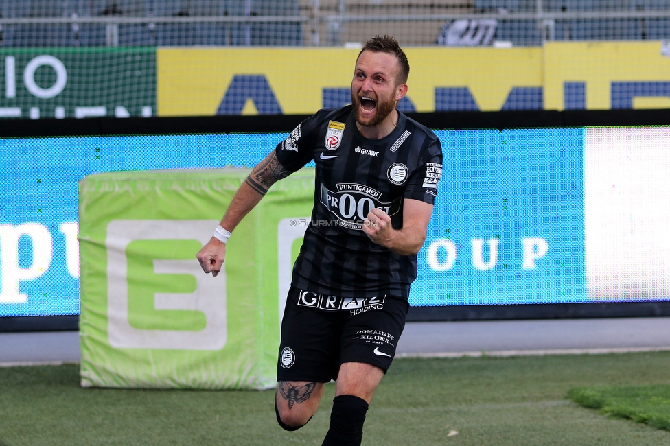 Sturm Graz - Rapid Wien
Oesterreichische Fussball Bundesliga, 27. Runde, SK Sturm Graz - SK Rapid Wien, Stadion Liebenau Graz, 17.04.2022. 

Foto zeigt Jakob Jantscher (Sturm)
Schlüsselwörter: torjubel