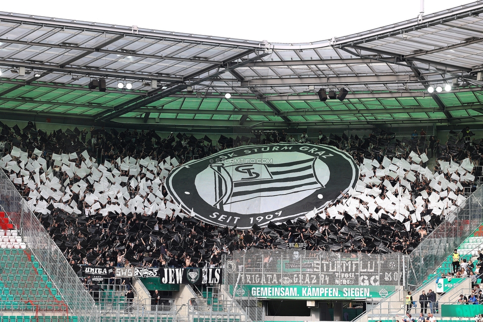 Rapid Wien - Sturm Graz
Oesterreichische Fussball Bundesliga, 28. Runde, SK Rapid Wien - SK Sturm Graz, Weststadion Wien, 24.04.2022. 

Foto zeigt Fans von Sturm mit einer Choreografie
