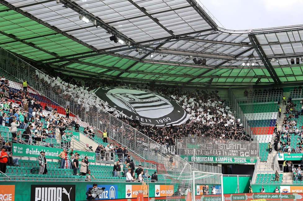 Rapid Wien - Sturm Graz
Oesterreichische Fussball Bundesliga, 28. Runde, SK Rapid Wien - SK Sturm Graz, Weststadion Wien, 24.04.2022. 

Foto zeigt Fans von Sturm mit einer Choreografie
