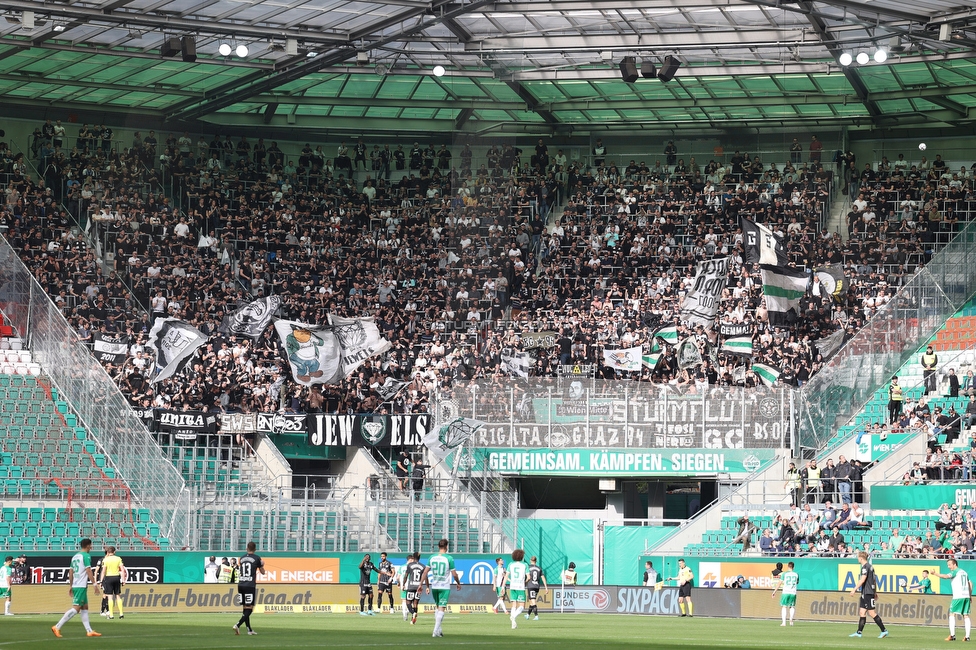 Rapid Wien - Sturm Graz
Oesterreichische Fussball Bundesliga, 28. Runde, SK Rapid Wien - SK Sturm Graz, Weststadion Wien, 24.04.2022. 

Foto zeigt Fans von Sturm
