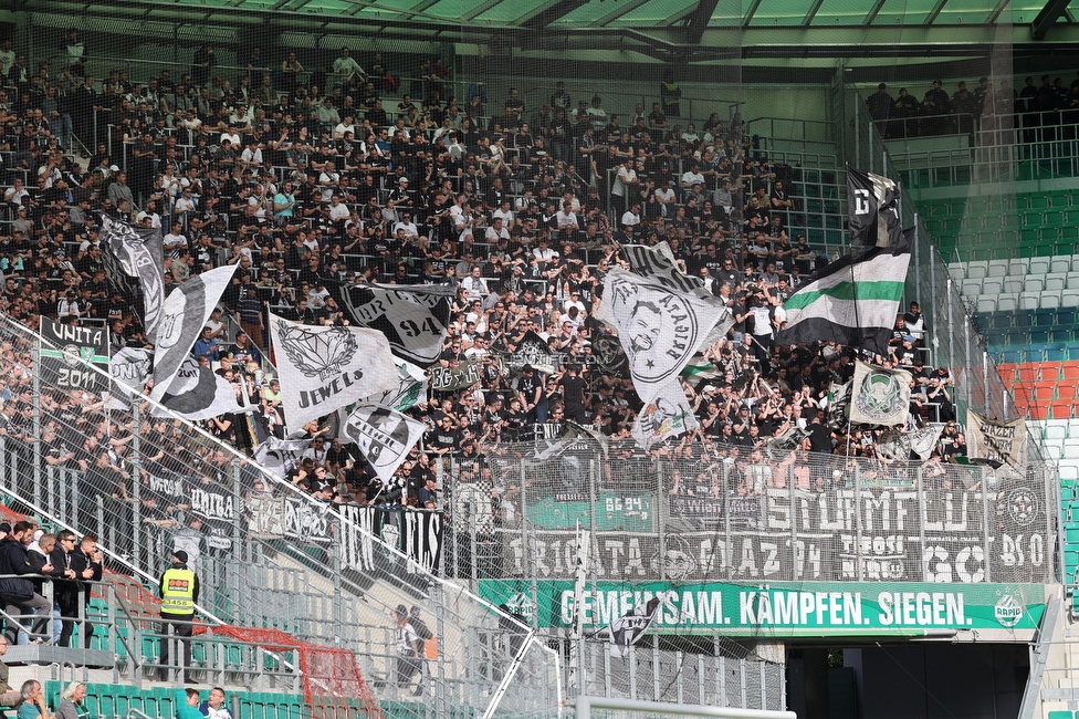 Rapid Wien - Sturm Graz
Oesterreichische Fussball Bundesliga, 28. Runde, SK Rapid Wien - SK Sturm Graz, Weststadion Wien, 24.04.2022. 

Foto zeigt Fans von Sturm
