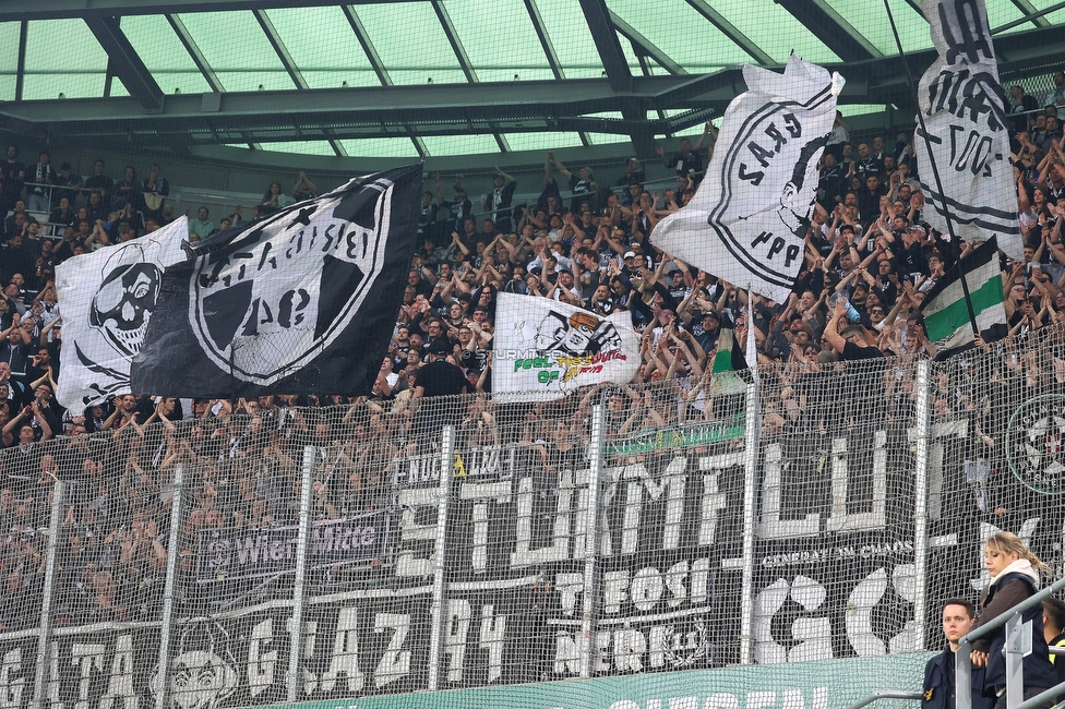 Rapid Wien - Sturm Graz
Oesterreichische Fussball Bundesliga, 28. Runde, SK Rapid Wien - SK Sturm Graz, Weststadion Wien, 24.04.2022. 

Foto zeigt Fans von Sturm
