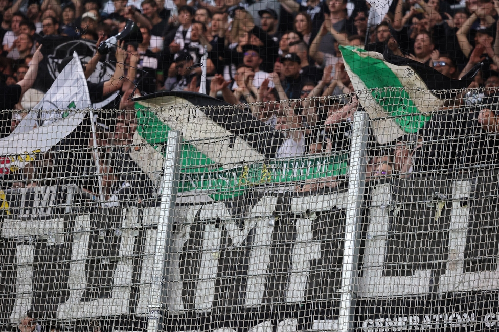 Rapid Wien - Sturm Graz
Oesterreichische Fussball Bundesliga, 28. Runde, SK Rapid Wien - SK Sturm Graz, Weststadion Wien, 24.04.2022. 

Foto zeigt Fans von Sturm
