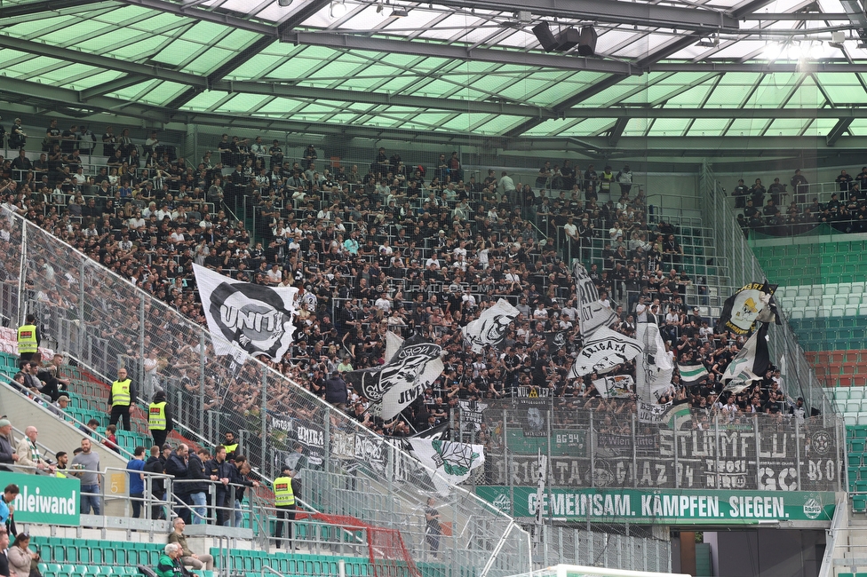 Rapid Wien - Sturm Graz
Oesterreichische Fussball Bundesliga, 28. Runde, SK Rapid Wien - SK Sturm Graz, Weststadion Wien, 24.04.2022. 

Foto zeigt Fans von Sturm
