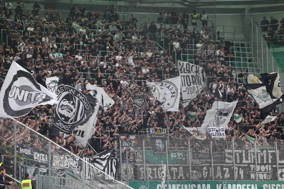 Rapid Wien - Sturm Graz
Oesterreichische Fussball Bundesliga, 28. Runde, SK Rapid Wien - SK Sturm Graz, Weststadion Wien, 24.04.2022. 

Foto zeigt Fans von Sturm
