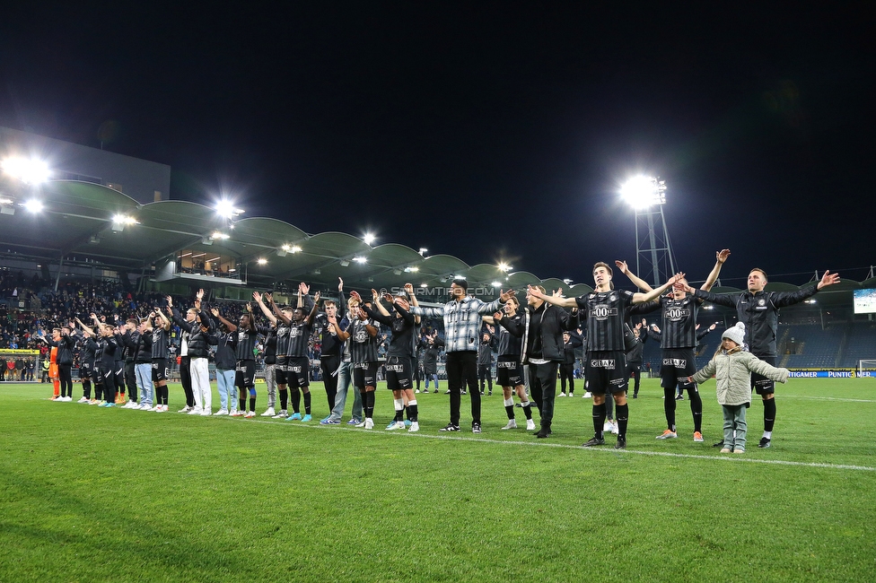 Sturm Graz - RB Salzburg
Oesterreichische Fussball Bundesliga, 29. Runde, SK Sturm Graz - FC RB Salzburg, Stadion Liebenau Graz, 27.04.2022. 

Foto zeigt die Mannschaft von Sturm
Schlüsselwörter: jubel