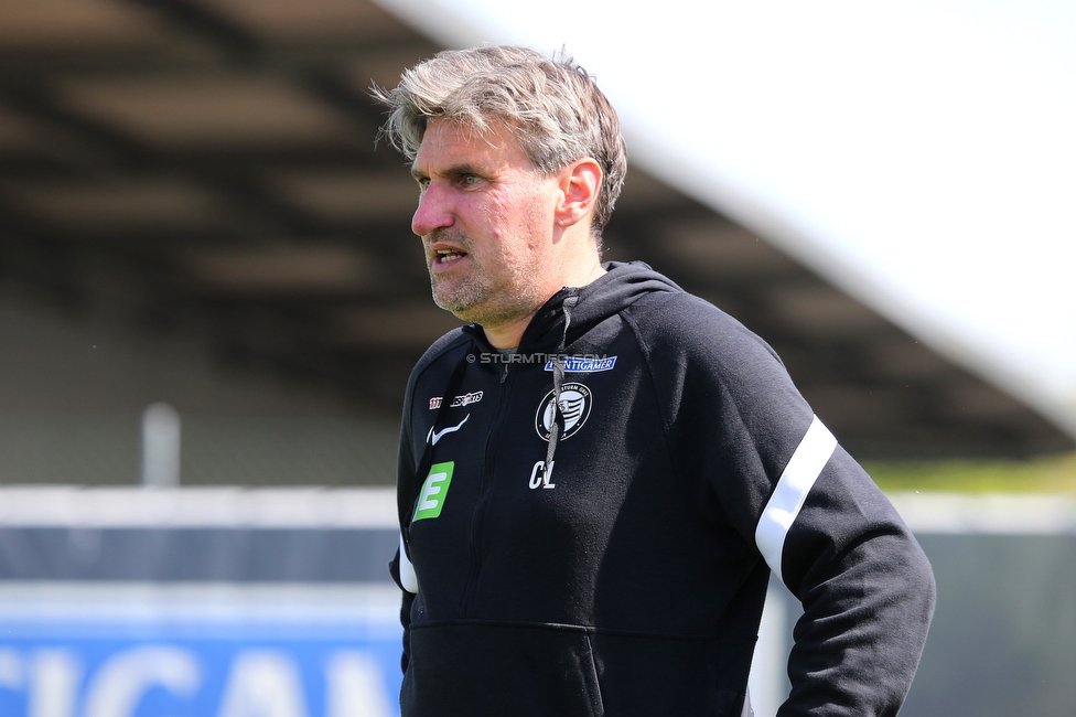 Sturm Damen - Bergheim
OEFB Frauen Bundesliga, 15. Runde, SK Sturm Graz Damen - FC Bergheim, Trainingszentrum Messendorf, Graz, 30.04.2022. 

Foto zeigt Christian Lang (Cheftrainer Sturm Damen)
