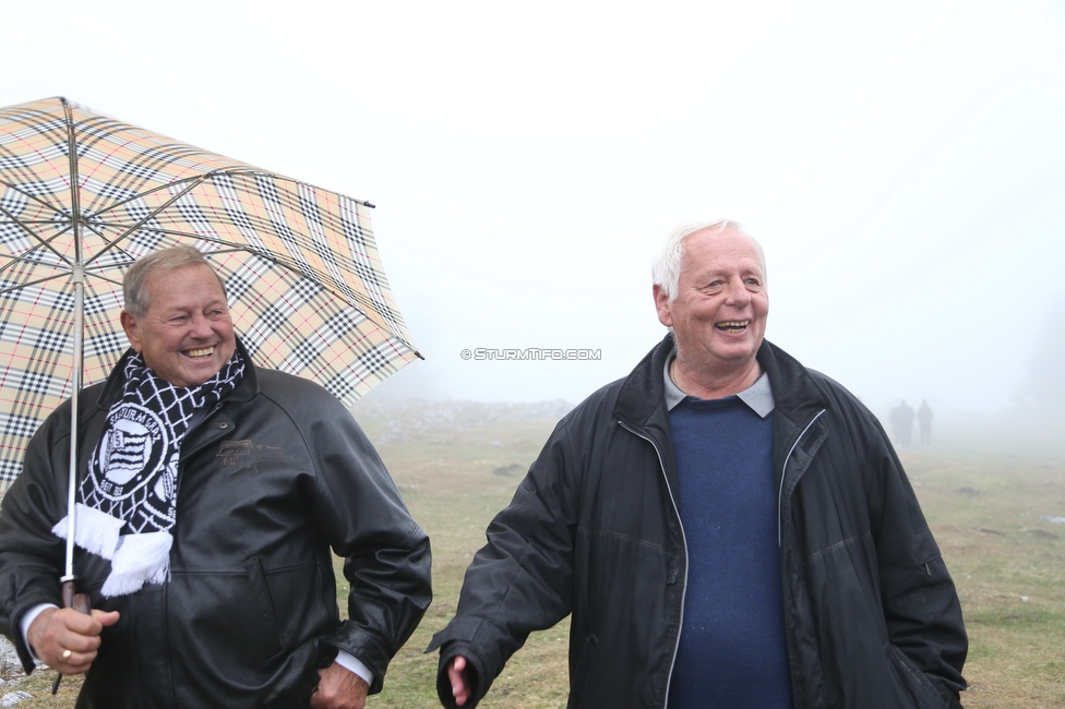 Sturm auf den Schoeckl
SK Sturm Graz 113. Geburtstagsfeier, Schoeckl, 01.05.2022.

Foto zeigt Hans Fedl (Ehrenpraesident Sturm)
