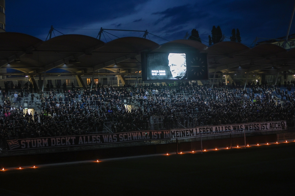 Gedenkfeier Ivica Osim
SK Sturm Graz Gedenkfeier Ivica Osim, Stadion Liebenau Graz, 04.05.2022.

Foto zeigt Fans von Sturm
