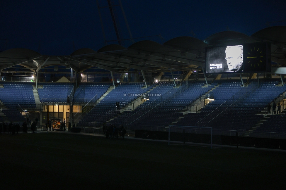 Gedenkfeier Ivica Osim
SK Sturm Graz Gedenkfeier Ivica Osim, Stadion Liebenau Graz, 04.05.2022.

Foto zeigt die Anzeigetafel
