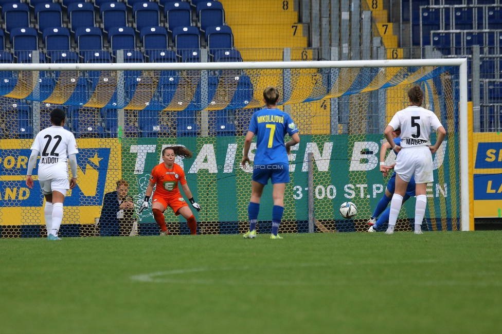 St. Poelten - Sturm Damen
OEFB Frauen Bundesliga, 16. Runde, SKN St. Poelten Frauen - SK Sturm Graz Damen, Arena St. Poelten, 07.05.2022. 

Foto zeigt Mariella El Sherif (Sturm Damen)
Schlüsselwörter: elfmeter