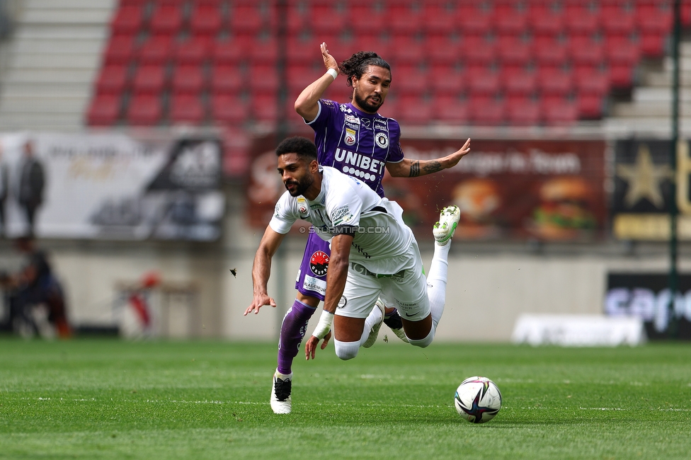 Klagenfurt - Sturm Graz
Oesterreichische Fussball Bundesliga, 30. Runde, SK Austria Klagenfurt - SK Sturm Graz, Woerthersee Stadion Klagenfurt, 08.05.2022. 

Foto zeigt Gregory Wuethrich (Sturm)
