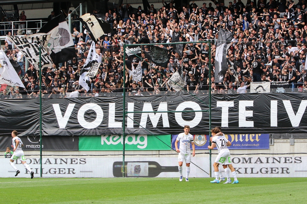 Klagenfurt - Sturm Graz
Oesterreichische Fussball Bundesliga, 30. Runde, SK Austria Klagenfurt - SK Sturm Graz, Woerthersee Stadion Klagenfurt, 08.05.2022. 

Foto zeigt Ivan Ljubic (Sturm), Jusuf Gazibegovic (Sturm) und Luca Kronberger (Sturm)
Schlüsselwörter: torjubel