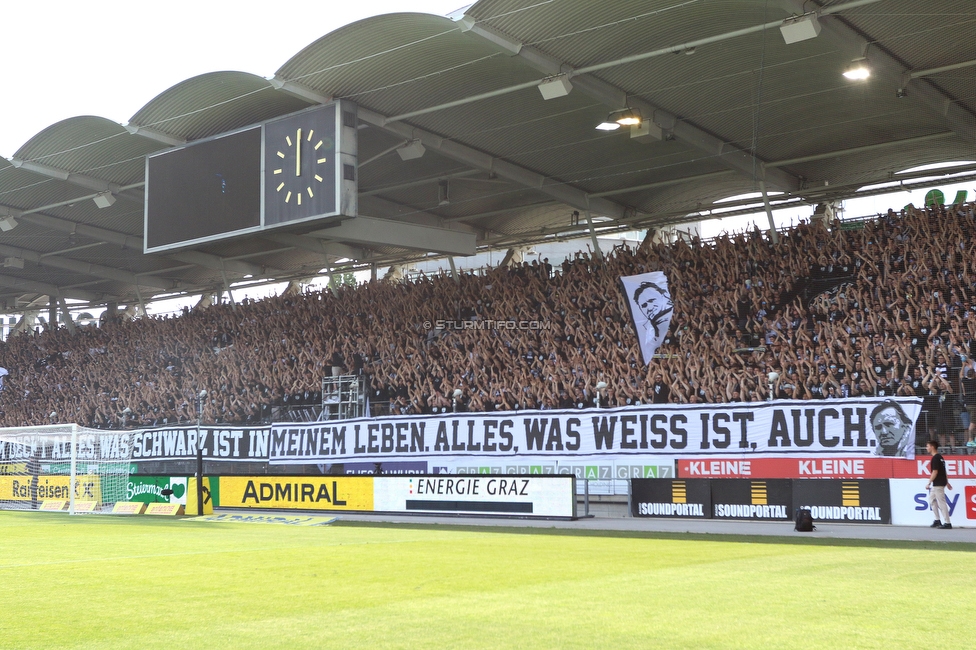 Sturm Graz - Wolfsberg
Oesterreichische Fussball Bundesliga, 31. Runde, SK Sturm Graz - Wolfsberger AC, Stadion Liebenau Graz, 15.05.2022. 

Foto zeigt Fans von Sturm mit einer Choreografie fuer Ivica Osim (ehem. Trainer Sturm)
