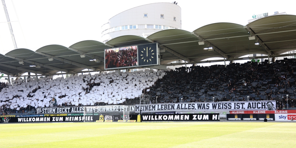 Sturm Graz - Wolfsberg
Oesterreichische Fussball Bundesliga, 31. Runde, SK Sturm Graz - Wolfsberger AC, Stadion Liebenau Graz, 15.05.2022. 

Foto zeigt Fans von Sturm mit einer Choreografie fuer Ivica Osim (ehem. Trainer Sturm)
